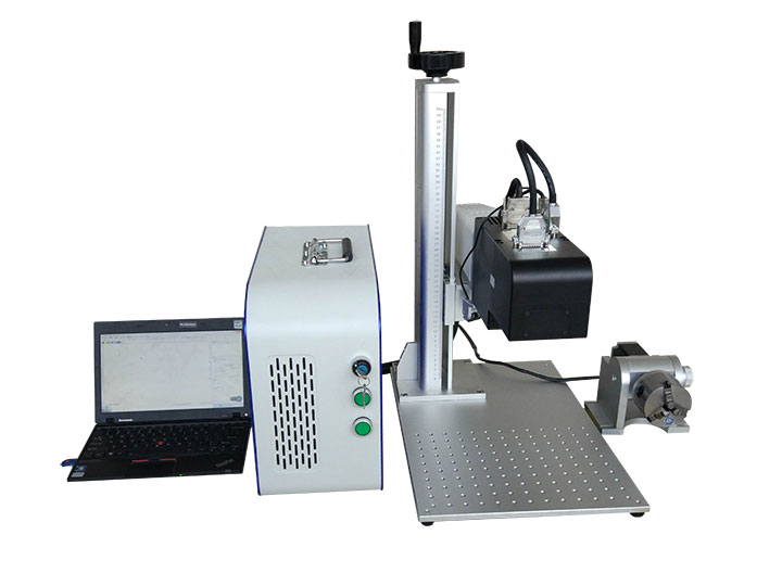 動態(tài)聚焦 3D 帶旋轉附件的光纖激光雕刻機