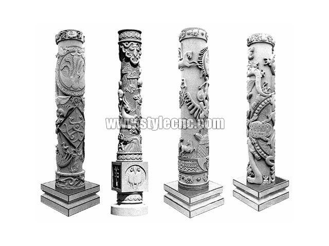 多頭 3D 用于大理石柱制造的數(shù)控石雕機(jī)