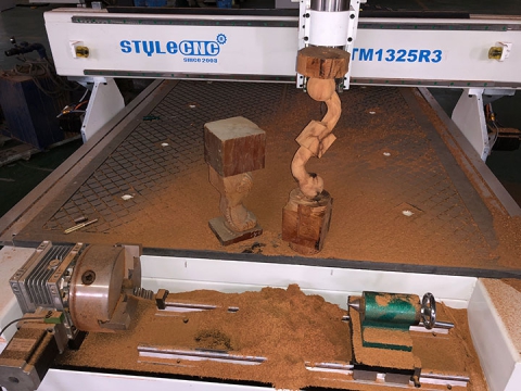 帶旋轉(zhuǎn)工作臺的四軸數(shù)控雕刻機(jī) 1325 帶旋轉(zhuǎn)工作臺的四軸數(shù)控雕刻機(jī) 1325